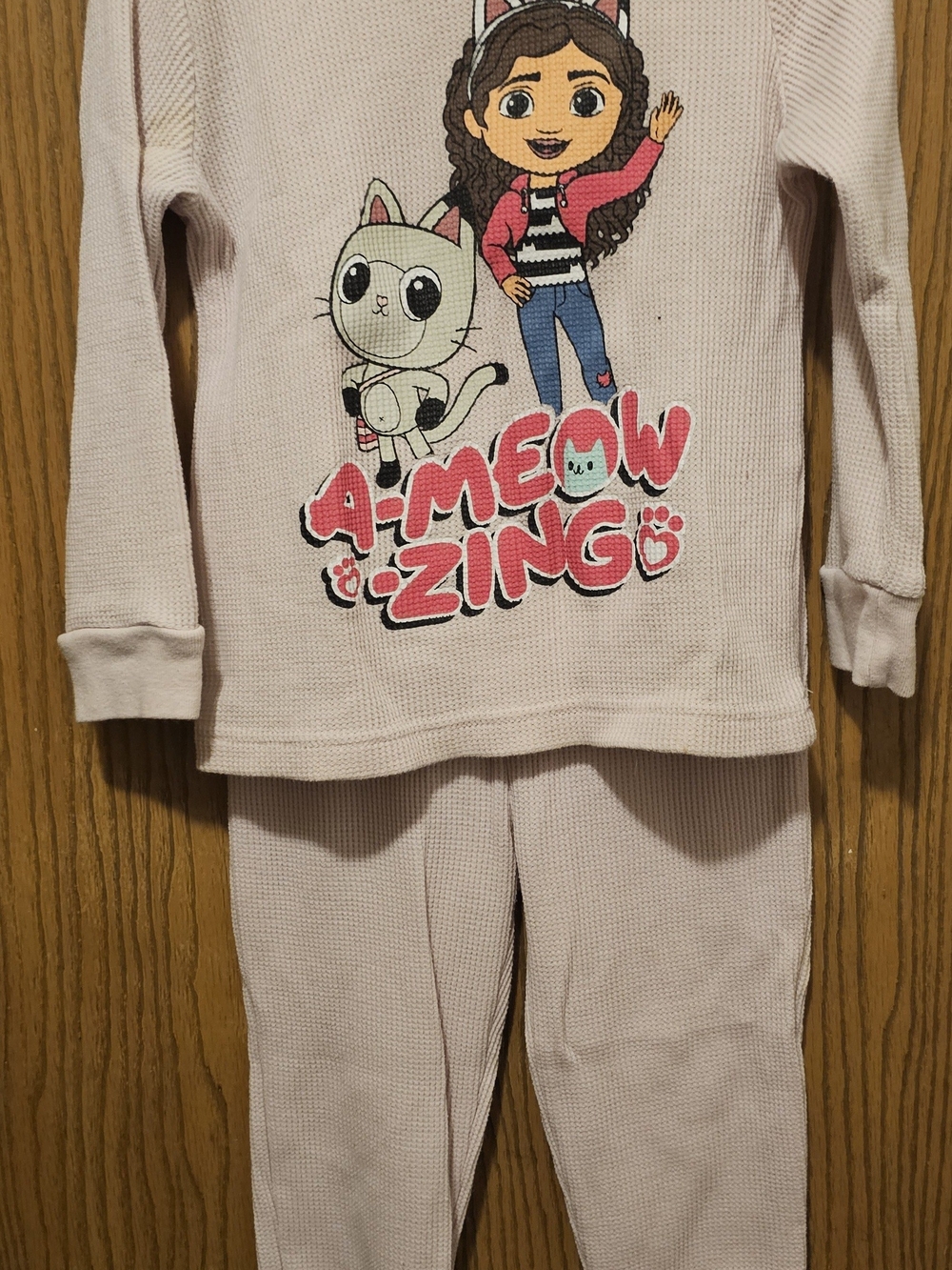 Girls Light Pink 'A-Meow-Zing' Cat Pajama Set